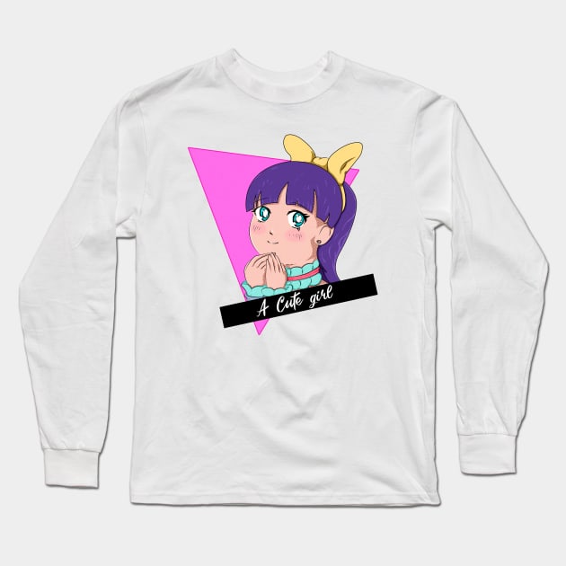 a cute girl Long Sleeve T-Shirt by PedroFerreiraArt